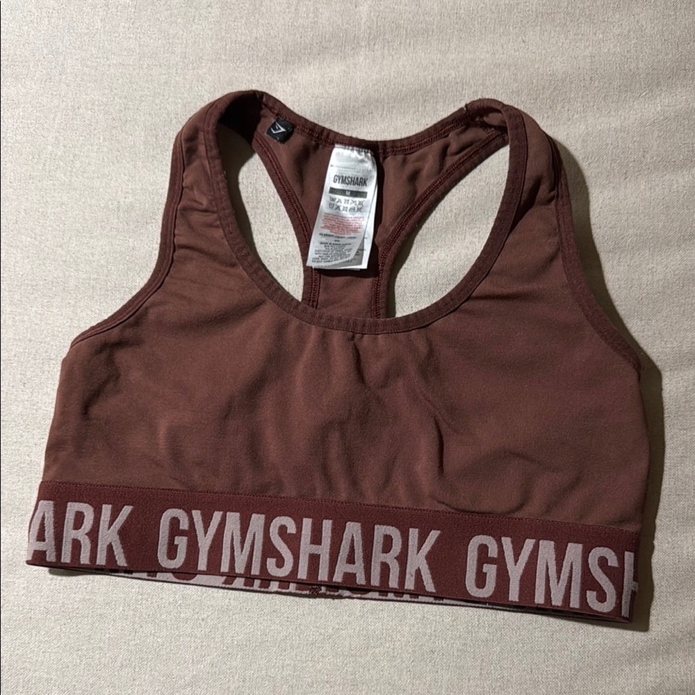 Gymshark Brown Seamless Sports Bra with Racerback Design Size M